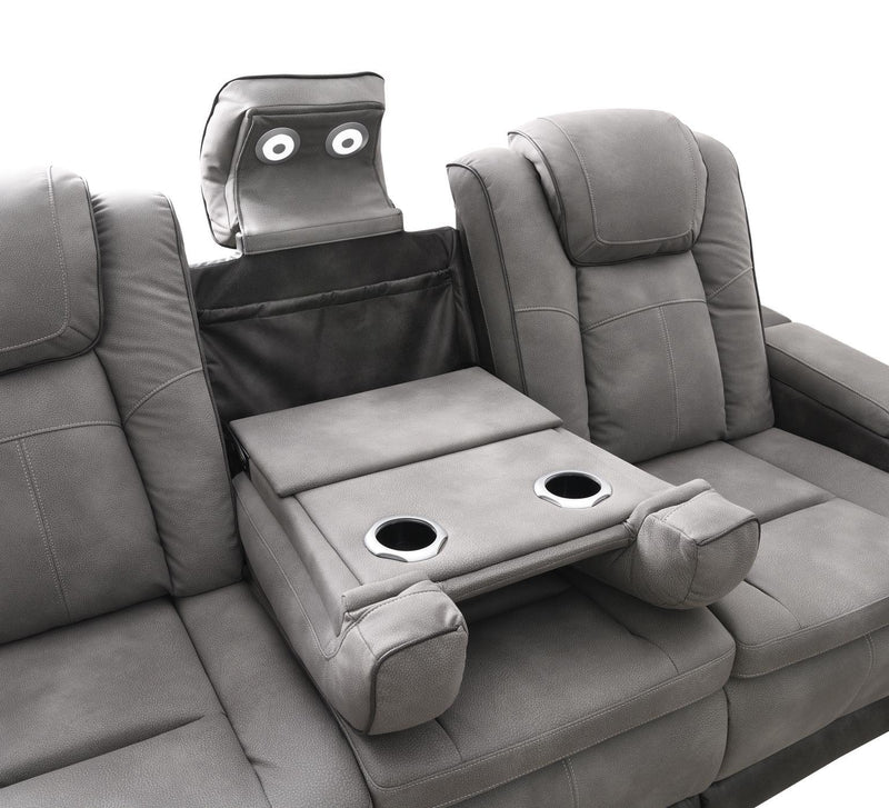 U77 - Power Reclining With Power Headrest, Storage Arms / USB And Wireless Charger Loveseat - Slate