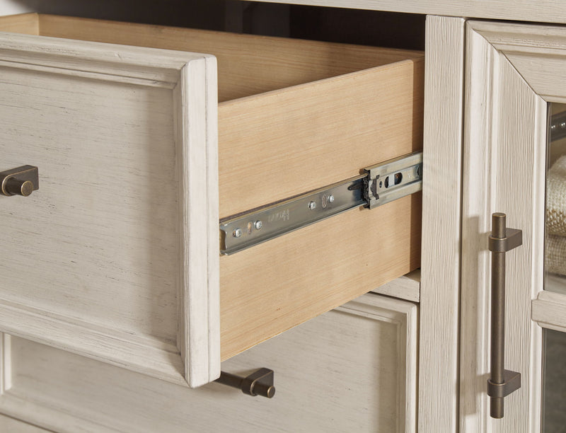Shaybrock - Dresser And Mirror - Antique White / Brown
