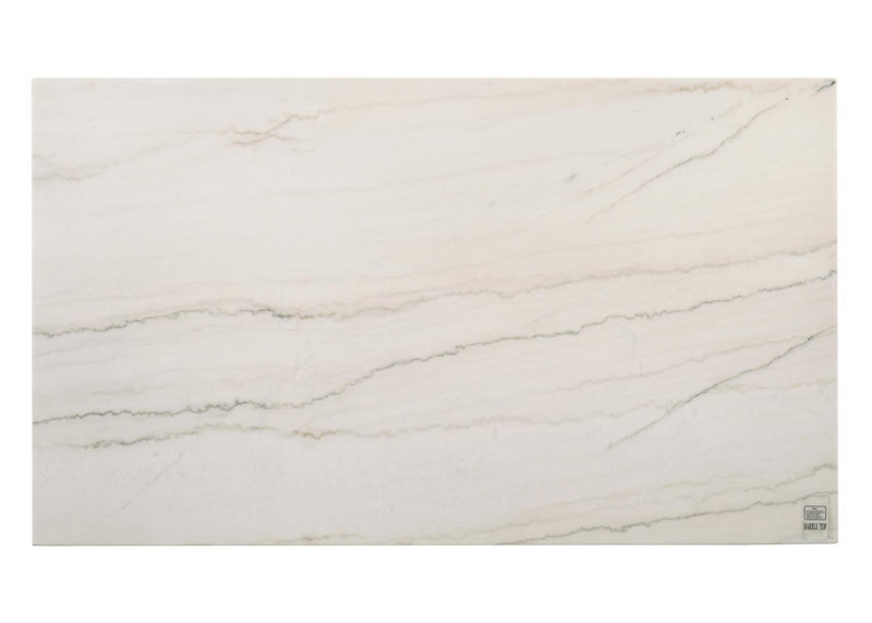 D074 - Rectangular Dining Table - Dark Dry Brush / Bianco Crown Marble